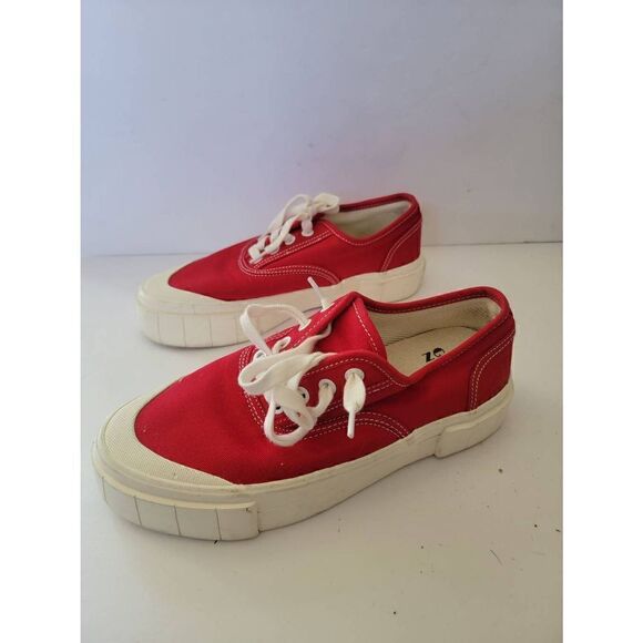 Good News Women's Red Low Top Lace Up Casual Sneaker Shoes Size 6 - Picture 6 of 7